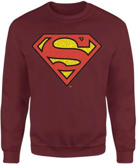 Official Superman Crackle Logo Sweatshirt - Burgundy - M Rood