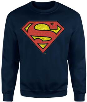 Official Superman Crackle Logo Sweatshirt - Navy - S Blauw