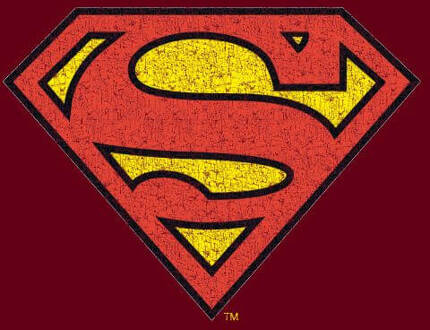 Official Superman Crackle Logo Women's T-Shirt - Burgundy - M - Burgundy