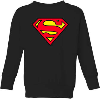 Official Superman Shield Kids' Sweatshirt - Black - 122/128 (7-8 jaar) - Zwart - M