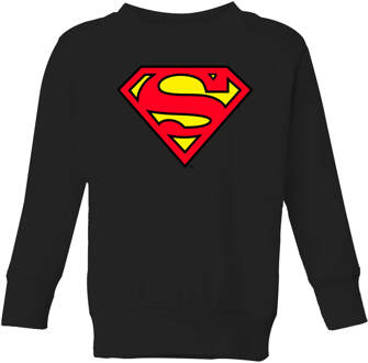 Official Superman Shield Kids' Sweatshirt - Black - 98/104 (3-4 jaar) Zwart - XS