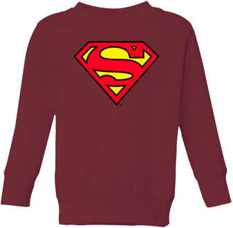 Official Superman Shield Kids' Sweatshirt - Burgundy - 110/116 (5-6 jaar) - Burgundy