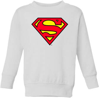 Official Superman Shield Kids' Sweatshirt - White - 122/128 (7-8 jaar) Wit - M