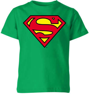 Official Superman Shield Kids' T-Shirt - Green - 134/140 (9-10 jaar) Groen - L
