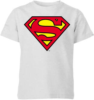 Official Superman Shield Kids' T-Shirt - Grey - 122/128 (7-8 jaar) Grijs - M