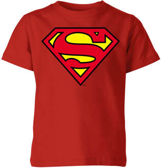 Official Superman Shield Kids' T-Shirt - Red - 110/116 (5-6 jaar) Rood