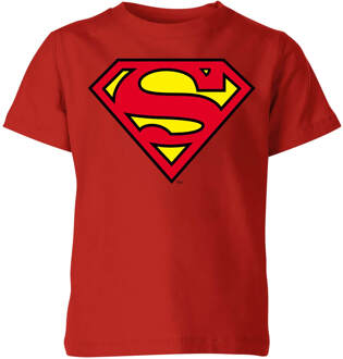 Official Superman Shield Kids' T-Shirt - Red - 122/128 (7-8 jaar) - Rood - M