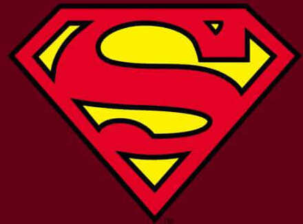 Official Superman Shield Men's T-Shirt - Burgundy - L - Burgundy