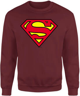 Official Superman Shield Sweatshirt - Burgundy - M Rood