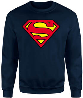 Official Superman Shield Sweatshirt - Navy - M - Navy blauw