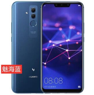 Officiële Huawei Glas Batterij Back Cover + Camera Lens Frame Achter Deur Behuizing Case Vervanging Deel Voor Huawei Mate 20 lite blauw