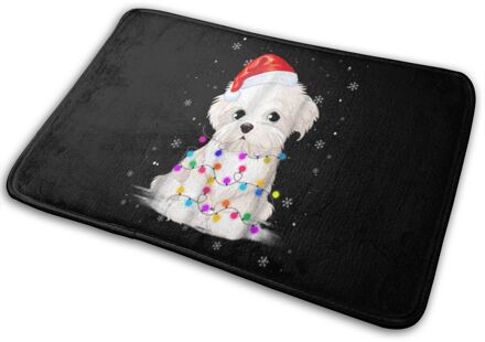 Officiële Maltese Met Kerstverlichting Santa Rap Selling Harajuku Hipster Grote Tapijt Tapijt