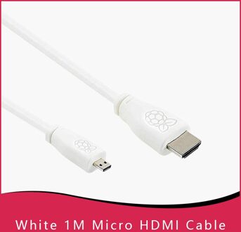 Officiële Raspberry Pi Micro HDMI naar Standaard HDMI (A/M) 1m & 2m Kabel 1M wit