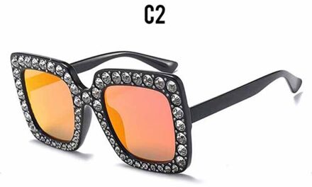 Ofir Luxe Diamant Vierkante Zonnebril Vrouwen Maat Kristal Zonnebril Dames Gradiënt Oculos Spiegel Shades NE53 2