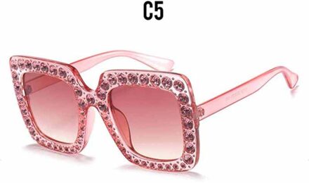 Ofir Luxe Diamant Vierkante Zonnebril Vrouwen Maat Kristal Zonnebril Dames Gradiënt Oculos Spiegel Shades NE53