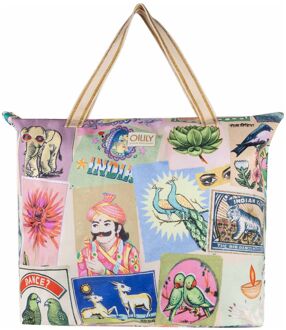 Oilily Sabina XXL Shopper almond oil schoudertas dames Multicolor - H 51 x B 73 x D 24 cm