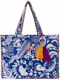 Oilily Sanny Shopper mazarine blue schoudertas dames Multicolor - H 37 x B 46 x D 11 cm