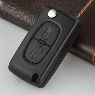 Okeytech 2 Knoppen Flip Remote Key Case Shell Fob Voor Peugeot 107 207 307 307S 308 407 607 Voor citroen C2 C3 C4 C5 C6 C8 Xsara