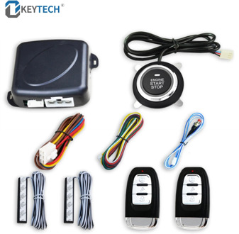 OkeyTech Universal 12V Auto Car Alarm One Start Stop Button Engine Push Button Keyless Entry System Remote Control Starter Stop