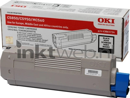 OKI Toner zwart - 8000 pagina's - 43865724