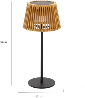 Okinawa tafellamp solar oplaadbaar dimbaar ø 16cm (h: 36cm) - Laagste prijsgarantie! Taupe