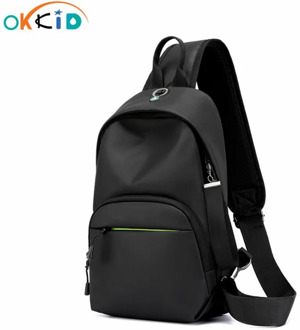 OKKID anti theft small travel bag sling chest bag men messenger bags waterproof mini outdoor sports bag pack with earphone jack