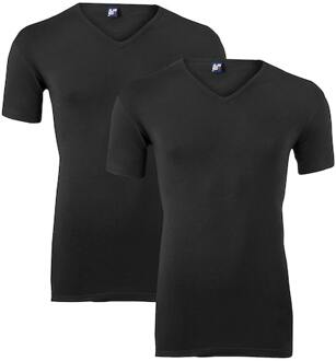 Oklahoma Zwart V-Hals Heren T-shirt Body Fit-2-Pack - M