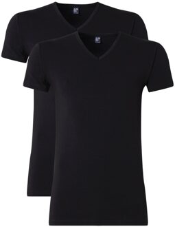 Oklahoma Zwart V-Hals Heren T-shirt Body Fit-2-Pack - M