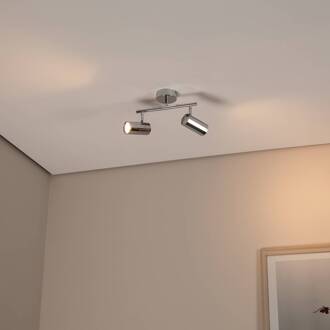 Oktano plafondspot, chroomkleurig Lengte 30 cm 2-lamps metaal glanzend chroom