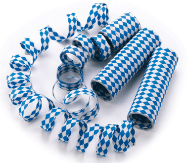 Oktoberfest - 15x Rolletje Beieren Oktoberfest thema serpentines versiering - Bierfeest feestartikelen - Decoratie blauw/wit