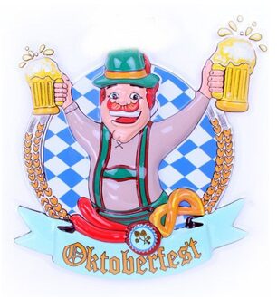 Oktoberfest 3D muur/wand decoratie Hans - Dia 44 cm - Bierfeest feestartikelen - Decoratieborden Multi