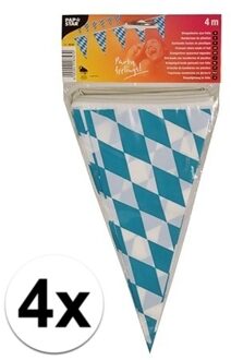 Oktoberfest 4x stuks Vlaggenlijnen Oktoberfest Bayern 4 meter - Vlaggenlijnen Multikleur