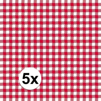 Oktoberfest 5x pakjes Oktoberfest Servetten ruit rood/wit 3-laags 20 stuks - Feestservetten Multikleur