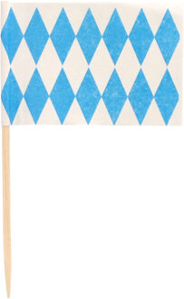 Oktoberfest - 600x Cocktailprikkers blauw/witte ruit - Beieren Oktoberfest/Bierfeest thema versiering