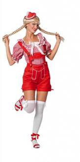 Oktoberfest Bayernhose dame rood de luxe Maat 34