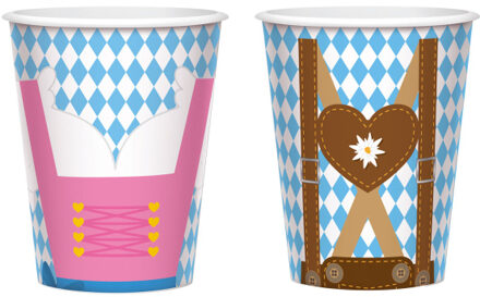 Oktoberfest Bekers Cartoon (8st) Multikleur - Print