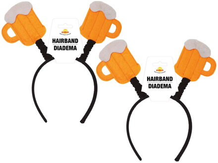 Oktoberfest/bierfeest verkleed diadeem/haarband - 6x - bierpullen - voor volwassenen