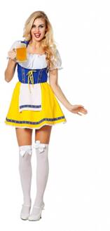 Oktoberfest Biermeisje Bier dame geel - blauw Maat 36