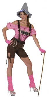 Oktoberfest - Bruine Oktoberfest lederhose voor dames - bruin - tiroler / bierfeest kleding 36-38 (S/M)