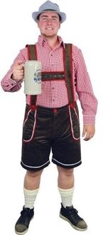 Oktoberfest - Bruine Tiroler lederhosen verkleed kostuum/broek voor heren - Carnavalskleding Oktoberfest/bierfeest verkleedoutfit L (EU 52)