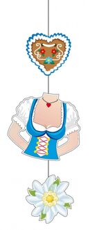 Oktoberfest dame torso decoratie 70 cm Multi