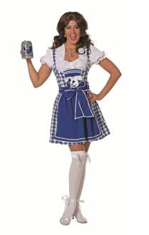 Oktoberfest Dirndl Brigitte jurkje blauw Tiroler dame Maat 34