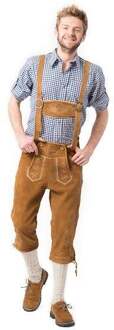 Oktoberfest echte Lederhosen voor mannen | Markus Lang |  Bruin | Maat 2XL