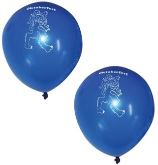 Oktoberfest feest thema ballonnen - 12x stuks - met print - bierfeest - latex - versiering Multi
