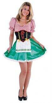 Oktoberfest jurkje / dirndl groen met rood voor dames 40 (L)