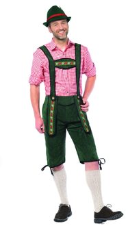 Oktoberfest Oktoberfest overknee lederhosen donker groen voor heren 50 (M) - Carnavalsbroeken