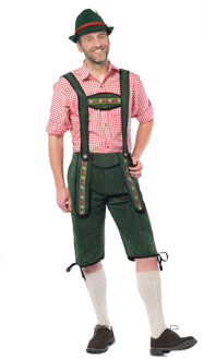 Oktoberfest Oktoberfest overknee lederhosen donker groen voor heren 50 (M) - Carnavalsbroeken