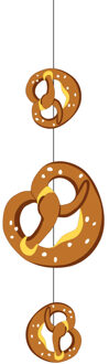 Oktoberfest Oktoberfest thema hangslinger met pretzels 75 x 28 cm - Feestslingers Multikleur