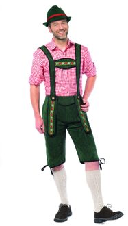 Oktoberfest overknee lederhosen donker groen voor heren 54 (XL) - Carnavalsbroeken