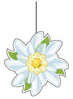 Oktoberfest Papieren Edelweiss bloem hangdecoratie Oktoberfest 14 cm - Hangdecoratie Multikleur